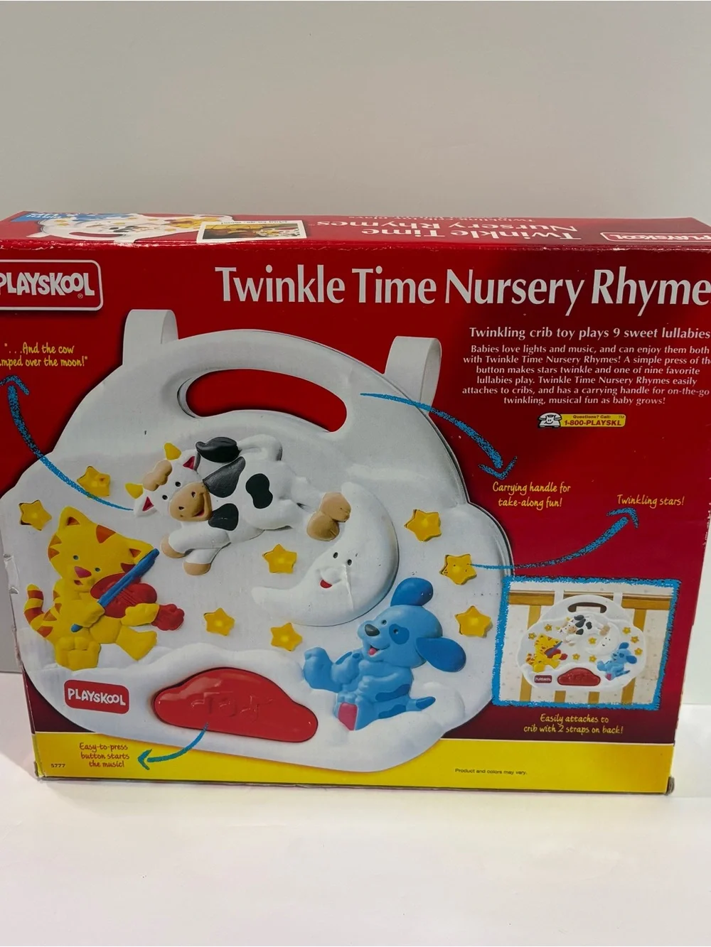 Playskool Twinkle Time Nursery Rhymes Musical Crib Toy 1993 Vtg Works